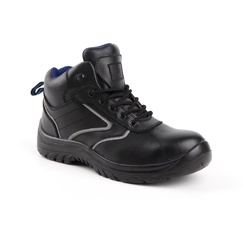 Zapatos de seguridad antideslizantes y antiestáticos de piel de vacuno de corte medio