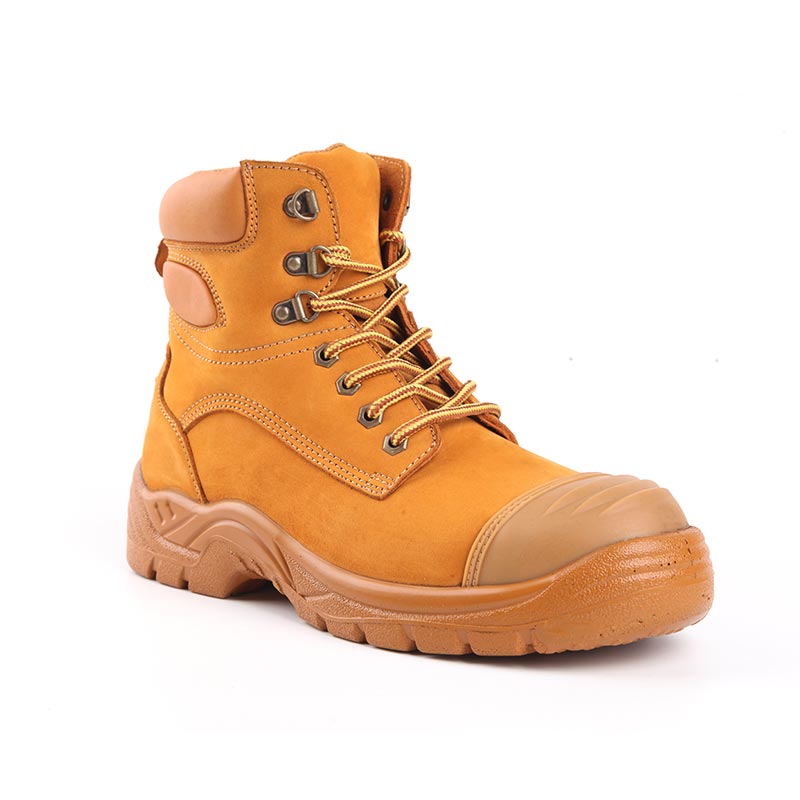 Botas de trabajo industriales de cuero Crazy Horse de corte medio y plena flor