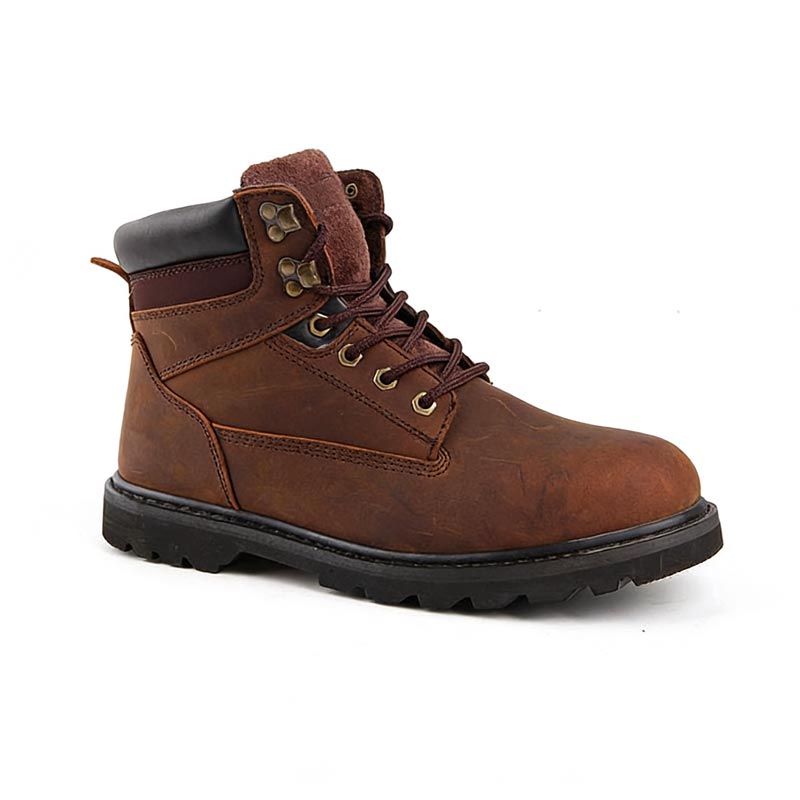 Botas de trabajo de construcción de corte medio con punta de acero
